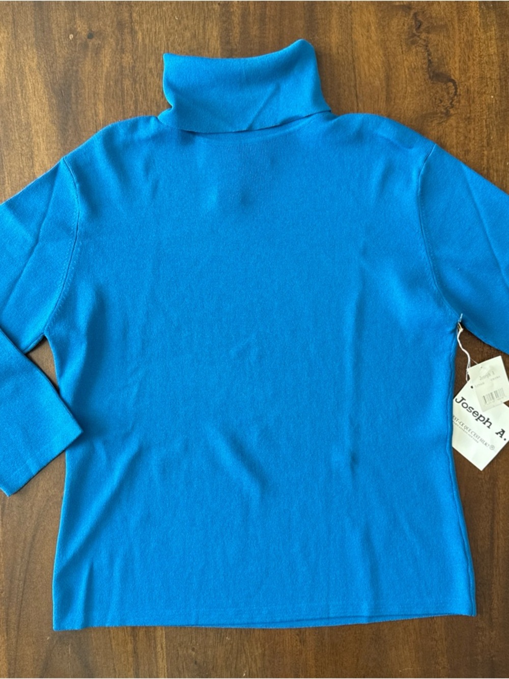 NWT Joseph A Royal Blue Lightweight Turtleneck Sweater 3/4 Sleeve Large